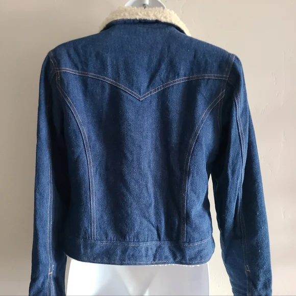 Annie Blue Denim Jacket with Sherpa Lining, Small Jacket - Picture 11 of 11